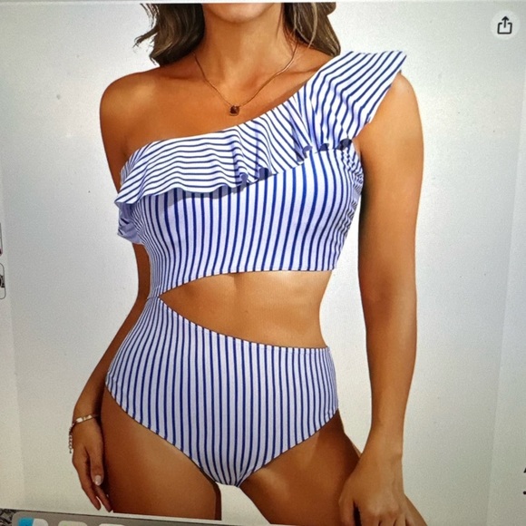 NWT adorable connected two piece high waisted swimsuit - Picture 1 of 4